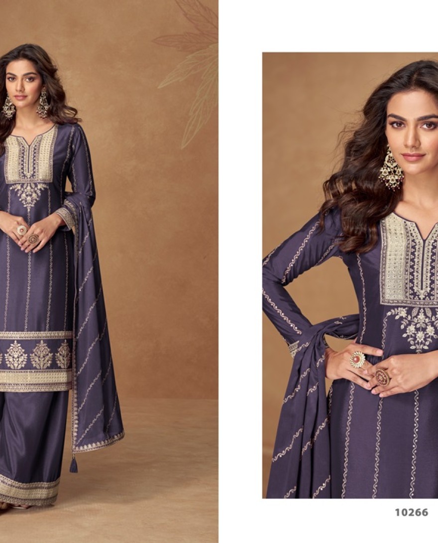 10266-voilet - Midnight Majesty in Deep Violet Suit 